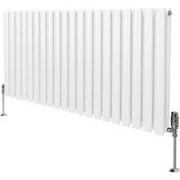 Monstershop Oval Column Radiator & Valves - 600mm x 1200mm - White