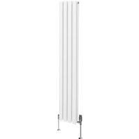 Monstershop Oval Column Radiator & Valves - 1600mm x 240mm - White