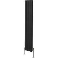 Monstershop Oval Column Radiator & Valves - 1600mm x 240mm - Black