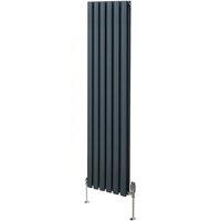 Monstershop Oval Column Radiator & Valves - 1600mm x 360mm - Anthracite Grey