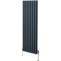 Monstershop Oval Column Radiator & Valves - 1600mm x 480mm - Anthracite Grey