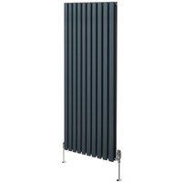 Monstershop Oval Column Radiator & Valves - 1600mm x 600mm - Anthracite Grey