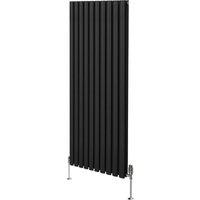 Monstershop Oval Column Radiator & Valves - 1600mm x 600mm - Black