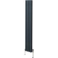 Monstershop Oval Column Radiator & Valves - 1800mm x 240mm - Anthracite Grey
