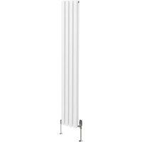 Monstershop Oval Column Radiator & Valves - 1800mm x 240mm - White