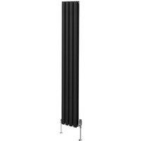 Monstershop Oval Column Radiator & Valves - 1800mm x 240mm - Black