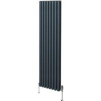 Monstershop Oval Column Radiator & Valves - 1800mm x 480mm - Anthracite Grey