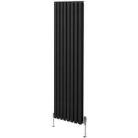 Monstershop Oval Column Radiator & Valves - 1800mm x 480mm - Black