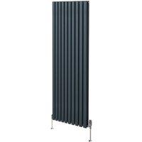 Monstershop Oval Column Radiator & Valves - 1800mm x 600mm - Anthracite Grey