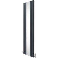 Monstershop Flat Mirror Radiator & Valves - 1800mm x 425mm - Anthracite Grey