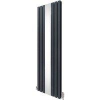 Monstershop Flat Mirror Radiator & Valves - 1800mm x 565mm - Anthracite Grey