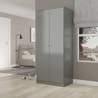 Seconique Denver 2 Door Wardrobe in Grey