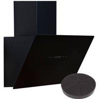 SIA 60cm Black Touch Control Cooker Hood Extractor Fan with Carbon Filter