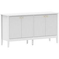Melody Maison Large White 4 Door Sideboard With Gold Knobs - Hales White Range