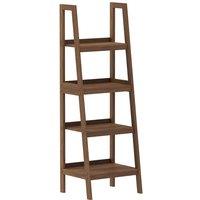 Melody Maison Mid-Century Style 4 Tier Dark Wood Ladder Shelf - 178cm in Natural