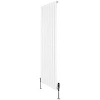 Monstershop Flat Single Column Radiator & Valves - 1600mm x 560mm - White