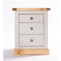 Cabinet Bits Bomporto 3 Drawer Bedside Table in Light Grey