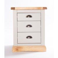 Cabinet Bits Bomporto 3 Drawer Bedside Table in Light Grey