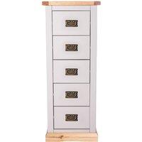Cabinet Bits Bomporto 5 Drawer Narrow Chest of Drawers Bras Drop Handle in Light Grey