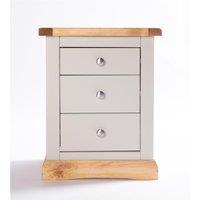 Cabinet Bits Bomporto 3 Drawer Bedside Table in Light Grey