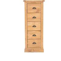 Cabinet Bits Lucca 5 Drawer Narrow Chest of Drawers Brass Cup Handle in Light Brown