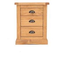 Cabinet Bits Lucca 3 Drawer Bedside Table in Light Brown
