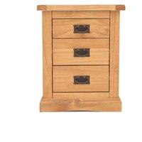 Cabinet Bits Lucca 3 Drawer Bedside Table in Light Brown