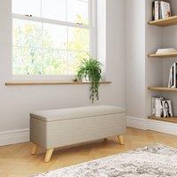 GFW Secreto Fabric Storage Ottoman Bench in Natural
