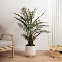 Scottish Everlastings Ltd 125cm Palm Tree in White Pot in Green