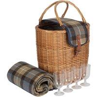 Red Hamper Wicker Oval Ravenstor Fitted Cool Bag Drinks Picnic Basket in Brown