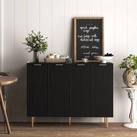 HOMCOM Sideboard Buffet Cabinet with Adjustable Shelves, Black
