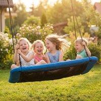 AIYAPLAY Nest Swing with Adjustable Ropes for Kids, Blue