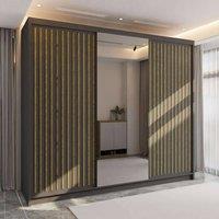 Sliding Wardrobes 4U Ronni Sliding Door Wardrobe 250cm X 217cm in Grey | Size: 250 cm X 217 cm