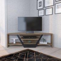 Decorotika Sares Corner TV Stand TV Unit for TVs up to 55 inch in Light Brown