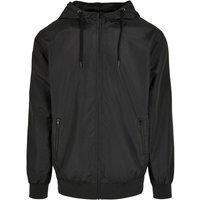 Build Your Brand Men's Windrunner Jacket in Black | Size: Small