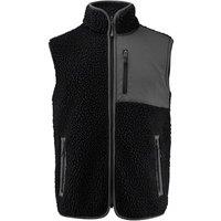 James Harvest Men's Kingsley Sherpa Fleece Gilet in Black | Size: Small