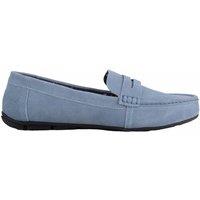 ABSOLUTE FOOTWEAR Men's Mens Genuine Leather Suede Easy Slip On Casual Loafer Shoes in Blue | Size: 10