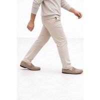 ABSOLUTE FOOTWEAR Men's Mens Genuine Leather Suede Easy Slip On Casual Loafer Shoes in Light Beige | Size: 10