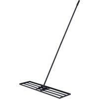 Gymax Lawn Leveling Rake Metal Level Lawn Tool With Adjustable Long Handle in Black