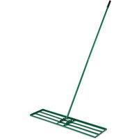 Gymax Lawn Leveling Rake Metal Level Lawn Tool With Adjustable Long Handle in Green