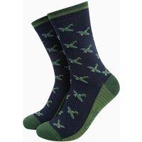 Sock Talk Men's Vintage Airplanes Bamboo Socks in Navy Blue | Size: 7-11