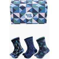 Sock Talk Men's Ocean Sealife Bamboo Socks Gift Set in Navy | Size: 7-11