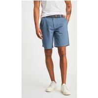 Kensington Eastside Men's Cotton Twill Short with Belt in Mid Blue | Size: XL