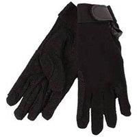 Hy5 Men's Cotton Pimple Palm Riding Gloves in Black | Size: Medium