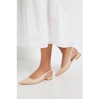 Dorothy Perkins Women's Jerry Faux Suede Slingback Pointed Flat Shoes in Beige | Size: 5