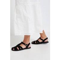 Dorothy Perkins Women's Freddie Faux Suede Fisherman Flat Shoes in Natural Black | Size: 4
