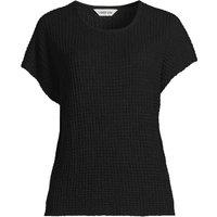 Lands' End Women's Crinkle Shirt in Black | Size: 14-16
