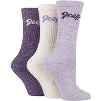 Jeep Women's 3 Pair Cushioned Foot Cotton Boot Socks in Violet | Size: 4-8