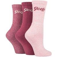 Jeep Women's 3 Pair Cushioned Foot Cotton Boot Socks in Rose | Size: 4-8