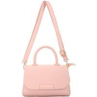 JFY Women's Braided Top Handle Grab/ Cross Body Bag in Pink